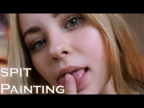 ASMR Spit Painting on your face CLOSE UP