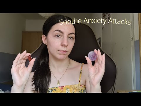 ASMR Reiki for Anxiety Attacks ｜Soft spoken, cord cutting/plucking, crystal healing. hand movements