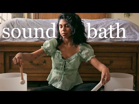 Anxiety Healing Sound Bath | Crystal Singing Bowls 432hz Frequency