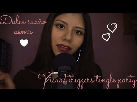 ASMR ~ Visual Triggers Tingle Party ~ hand movements, skin and hair touching, kisses
