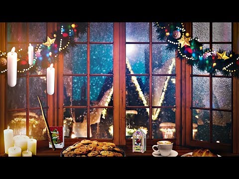 Hogsmeade at Christmas 🎄 Coffee shop Window [ASMR] ⚡ Harry Potter Ambience