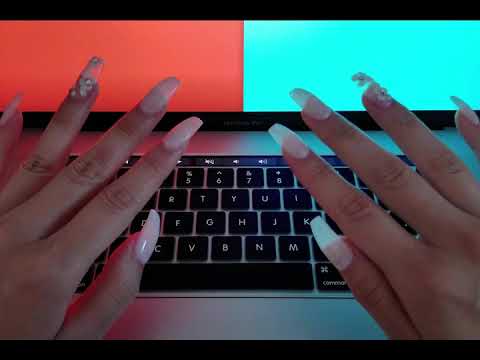 Fast ASMR - Typing with Long Nails on Apple Macbook Pro Keyboard (Silicone Keyboard Cover)