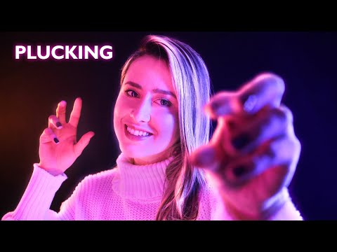 ASMR REMOVING YOUR BAD THOUGHTS AND INSOMNIA WITH PLUCKING, MOUTH SOUNDS, HAND MOVEMENTS, AND SPRAY.