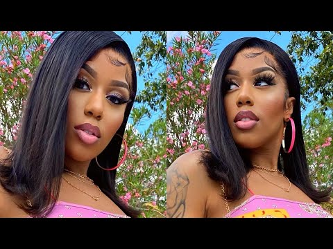 ASMR | (Spraying, Lace Cutting, Blow Drying) 90s Flip Out Ends Hairstyle | Review Ft. iSee Hair