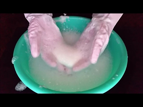 ASMR Playing With Soap Wearing Rubber Gloves