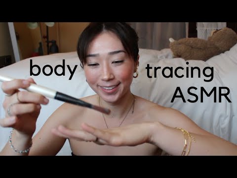 body tracing ASMR | skin tracing | paintbrush tracing | wood tapping