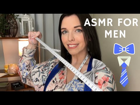 ASMR for MEN - Suit Fitting 👔 | Close up Measuring, Fabric Sounds, (Soft Spoken) Roleplay