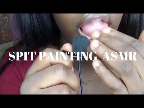 ASMR 💕 spit 💦painting🎨 your face | aggressive,  fast and extreme wet mouth sounds