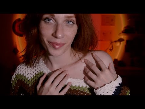 ASMR Body Triggers ~ Collarbone Tapping, Sweet Mouth Sounds, Fabric/Skin Scratching, Hair Play