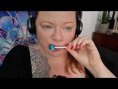 ASMR: Tongue painter lollipop (whispers and soft talking)