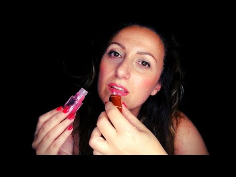 LIPSTICK APPLICATIONS + LID SOUNDS with soft mouth sounds for sleep | ASMR ITA