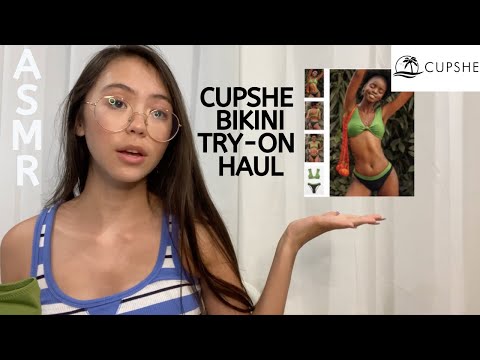 ASMR | Cupshe Bikini Try-On Haul | fabric sounds, crinkles, and fast triggers