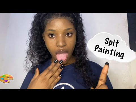 ASMR SPIT PAINTING| Mouth Sounds| Trigger Words| Inaudible Whispering