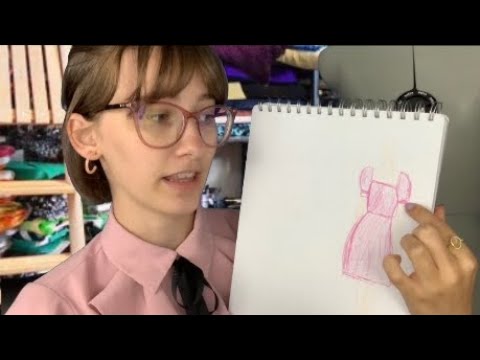 ASMR// Souther Dressmaker Helps you Design a Dress// Southern Accent+ Drawing+ questions//