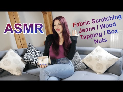 ASMR FABRIC SCRATCHING / JEANS / TAPPING / WOOD / BOX / NUTS [no talking]