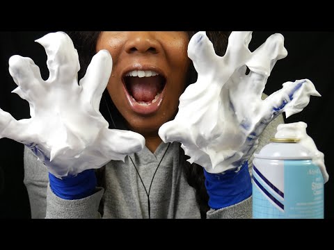 ASMR | Shaving Cream | Gloves + Crinkle Sounds (No Talking)