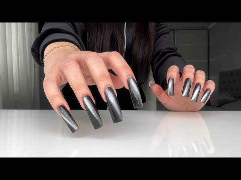 ASMR - table tapping & scratching & nail sounds (brain melting)