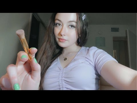ASMR soft whispers (mouth sounds, face brushing, positive affirmations, personal attention)
