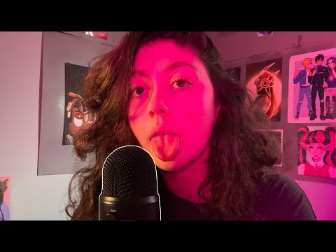 ASMR | Mic Licking and Mouth Sounds ( foam cover, breaths + )