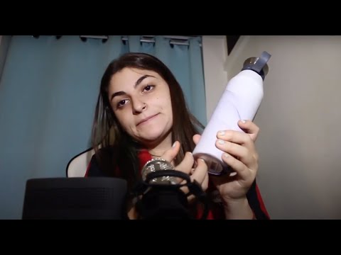 first asmr! water bottle tapping and scratching(+ whispering)