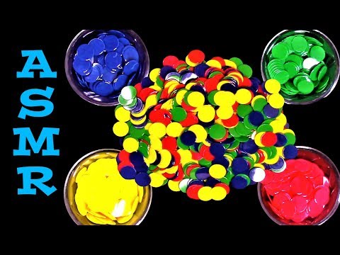 ASMR: Sorting and counting colored bingo chips