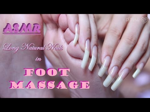 🎧 new ASMR 👣 FOOT massage + SCRATCHING! 🔊 💤 ↬ ...with my shiny long natural nails ↫