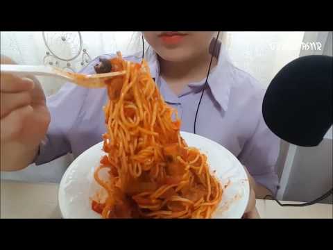 ASMR 떡갈비 토마토스파게티 Meat Tomato Pasta , Spaghetti 파스타 이팅사운드 노토킹 면 먹방 Eating Sounds No talking Mukbang