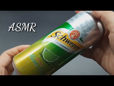 ASMR - Tapping, Scratching, Drinking Canned Soft Drinks, Schweppes (NO TALKING Videos)