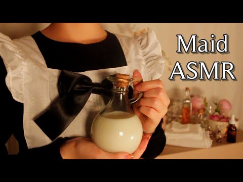 |ASMR MAID RP| Preparing my Lady for Bed on a Rainy Night 🌧️ (facial care, hair brushing, foot bath)