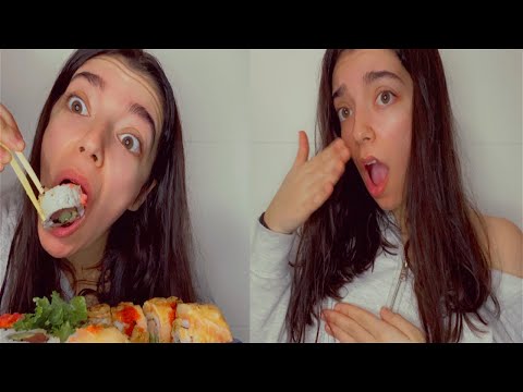 ASMR | I ATE A FULL PLATE SUSHI SO FAST IT GAVE ME THE BELLY RUMBLES !!!😱