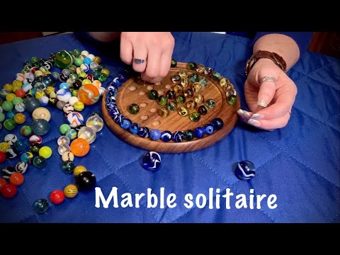 ASMR Request/Marble Solitaire (No talking) Clinking glass marbles, marbles on wood.