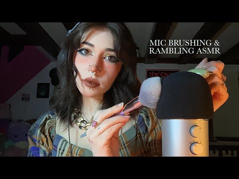 Mic Brushing With & Without Foam Cover ASMR | Rambling, Up-Close Whispering