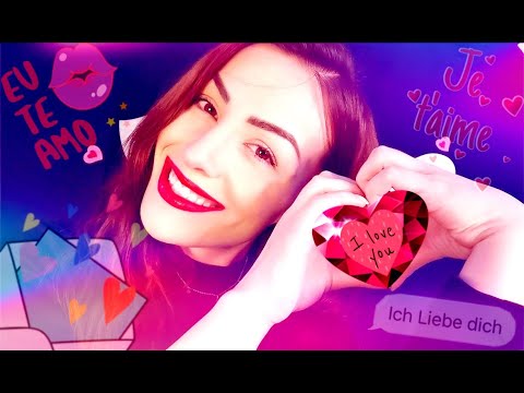 🎀 Valentine's Day Special ❣️I Love You in 10 Different Languages 💌 Close-up Whispers👄ASMR