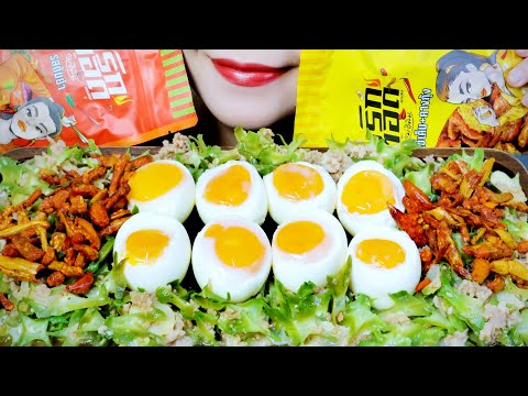 ASMR THAI STYLE'S SOFT BOILED EGGS X CHILI SNACK , EATING SOUNDS | LINH-ASMR