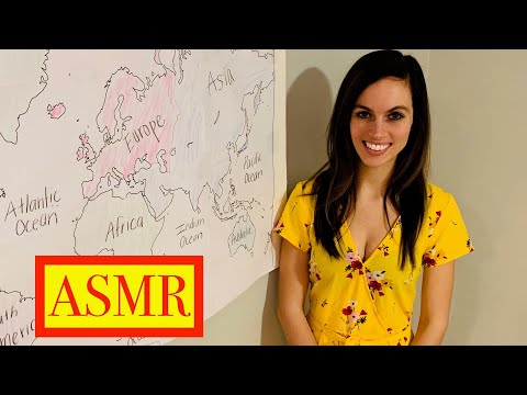 [ASMR] Continents Lesson Plus Trivia - Teacher Roleplay