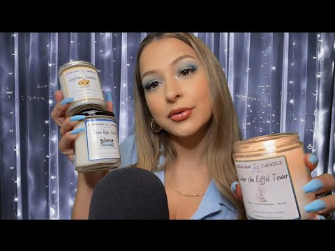 ASMR Candle tapping + close up whispers 💙🕯