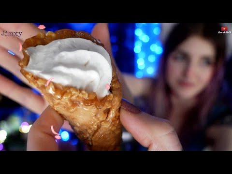 ASMR Mukbang | Cheesecake Cone (Crunchy & Sticky) | Jinxy ASMR