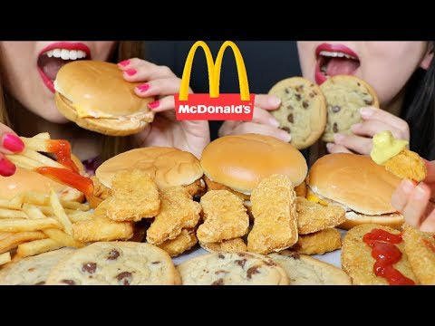 ASMR McDonald's CHICKEN NUGGETS + CHEESEBURGERS + COOKIES 맥도날드 리얼사운드 먹방 マクドナルド | Kim&Liz ASMR