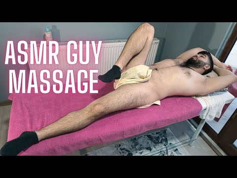 ASMR SENSUAL SLEEPING GUY MASSAGE-Chest,leg,arm,abdomınal