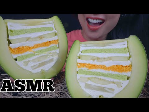 ASMR WHOLE MELON CAKE (EATING SOUNDS) NO TALKING | SAS-ASMR