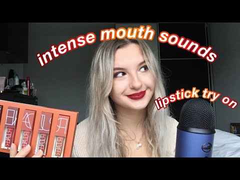 ASMR: intense mouth sounds & lipstick try on!!! (Amazon wishlist)