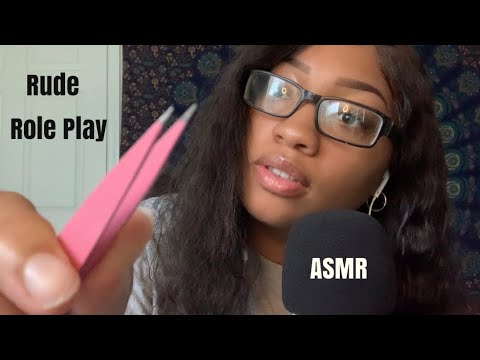 ASMR | UP CLOSE - Doing Your Eyebrows | Rude Role Play | Personal Attention