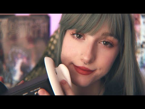 ASMR | up close intense mic blowing and face touching ♡