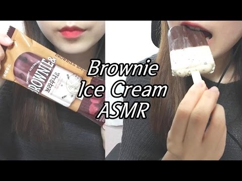 ASMR 쫀득한 브라우니 앤 아이스크림바 쿠앤크 이팅사운드 Brownie cookie & Cream Ice Cream Bar Eating sounds mukbang