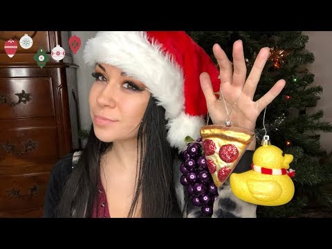ASMR Tapping on Weird Christmas Ornaments. Show & Tingle. Soft Spoken, Casual, Chit Chat