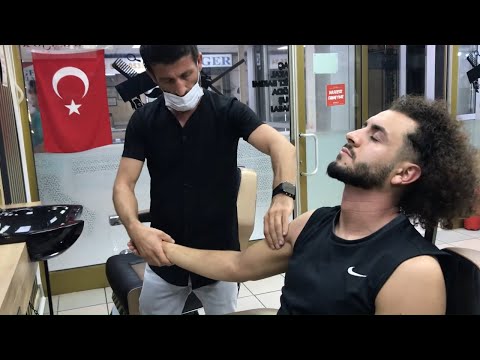 ASMR turkish barber massage & NECK CRACK & head, back, arm, face, ear, neck, elbow, sleep massage