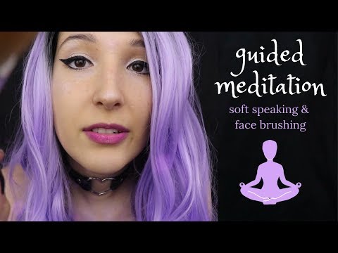 ASMR - 🎵GUIDED MEDITATION ~ Relaxation and Mindfulness with Seafoam! | Face Brushing & Soft Music ~
