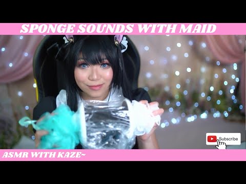 MAID ASMR : DRY AND WET SPONGES ON MASTER'S EARS