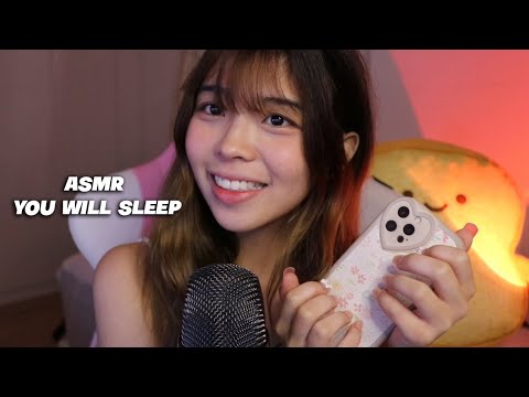 ASMR you WILL FALL ASLEEP to this! phone tapping, brushing and squishy balls