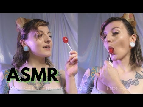 ASMR 👅 Cute Blowpop Eating Mouth Sounds 😴 Pastel Rosie